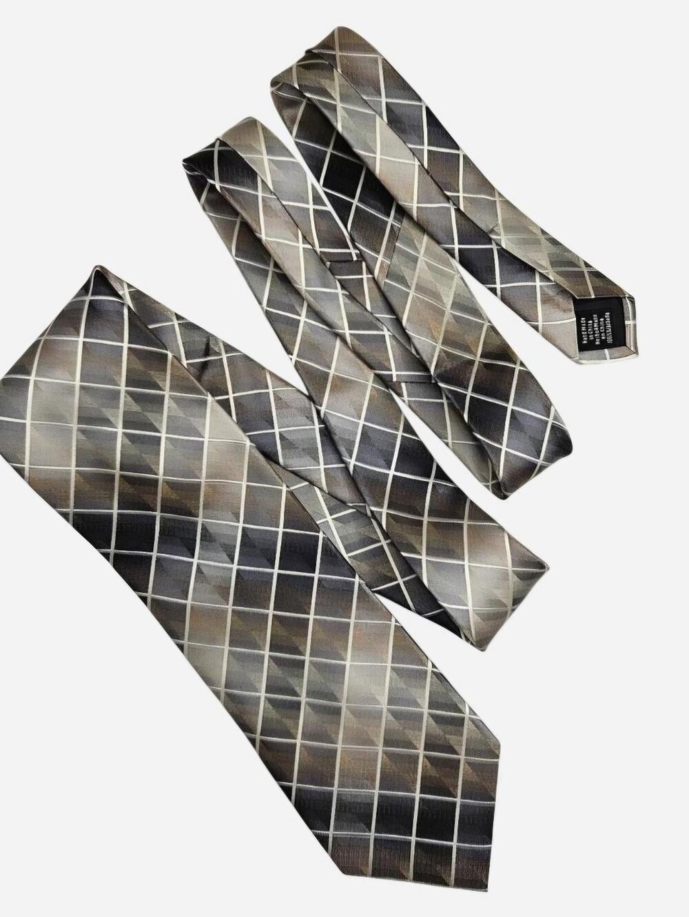 Van Heusen Brown & Gray Checkered Tie 59 inches